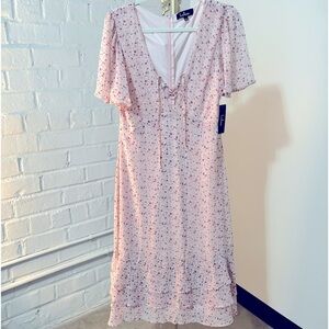 Lulu’s pink floral midi dress - NWT - size large
